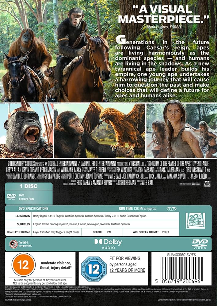 The Kingdom of The Planet Of The Apes [DVD]: Amazon.co.uk